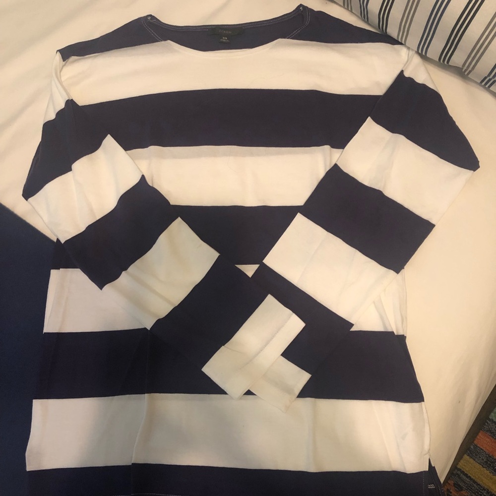 J. Crew Purple & White Striped Top!